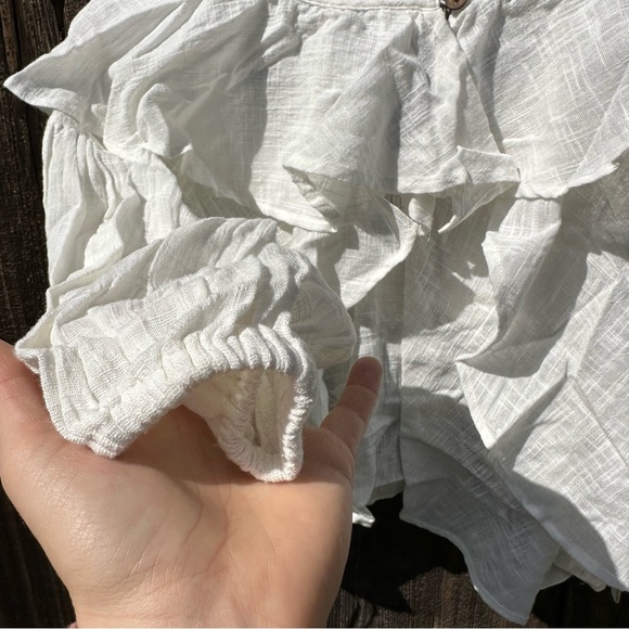 NWT Free People Zuri Ruffle Blouse in Ivory - Picture 15 of 16